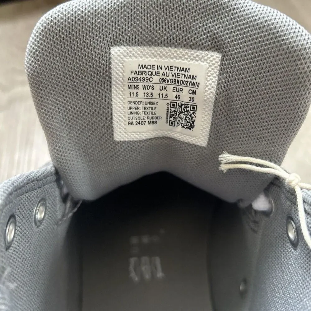 Converse CTAS Malden Street Mid Canvas Mens 11.5 Gray Shoes Sneakers A09499C NEW